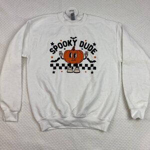NWT Fall‎ Halloween Spooky Dude Pumpkin Sweatshirt Top Youth Large 14 - 16